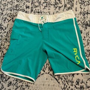 RVCA Board shorts. Color: Seafoam Green. Size: 32.